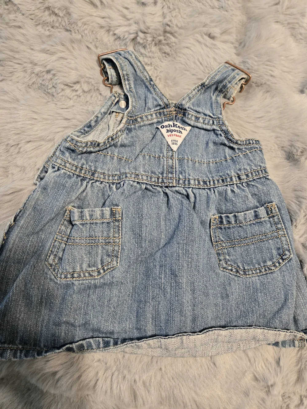 Vintage OshKosh B'gosh Denim Jumper Overall Dress 6M